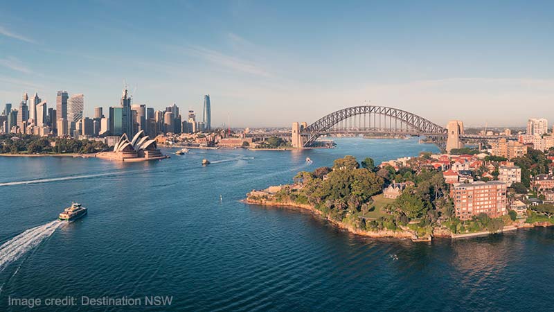 Scenic views of Sydney Harbour from Kirribilli, Sydney.